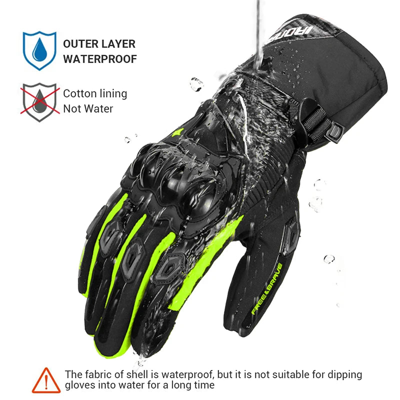Winter Motorcycle Gloves Waterproof Gant Moto Warm Men Full Finger Moto Gloves Touch Screen Guantes Motorbike Riding Gloves - Slobuy