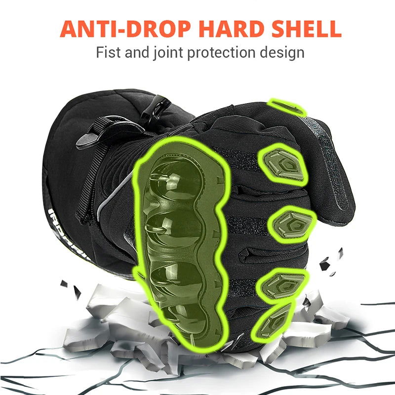 Winter Motorcycle Gloves Waterproof Gant Moto Warm Men Full Finger Moto Gloves Touch Screen Guantes Motorbike Riding Gloves - Slobuy