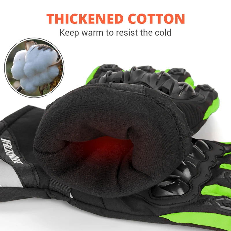 Winter Motorcycle Gloves Waterproof Gant Moto Warm Men Full Finger Moto Gloves Touch Screen Guantes Motorbike Riding Gloves - Slobuy