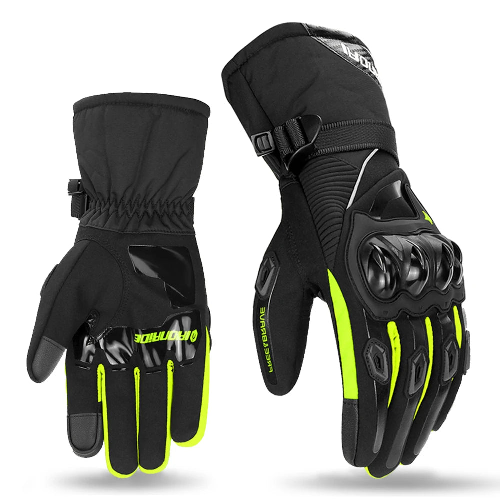 Winter Motorcycle Gloves Waterproof Gant Moto Warm Men Full Finger Moto Gloves Touch Screen Guantes Motorbike Riding Gloves - Slobuy
