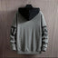 Men's Fall/Winter New Casual And Versatile Contrast Monogram Print Long Sleeve Hooded Sweatshirt - Slobuy