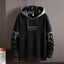 Men's Fall/Winter New Casual And Versatile Contrast Monogram Print Long Sleeve Hooded Sweatshirt - Slobuy