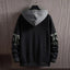 Men's Fall/Winter New Casual And Versatile Contrast Monogram Print Long Sleeve Hooded Sweatshirt - Slobuy