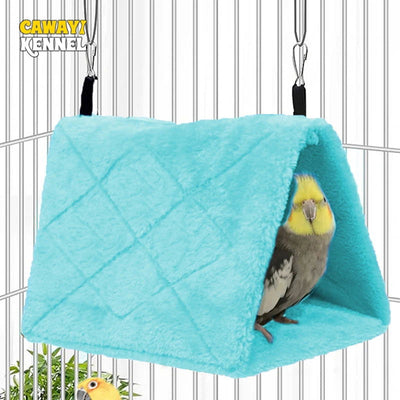 Winter Pet Bird Parrot Cages Warm Plush Hammock Hut Tent Bed Hanging Cave for Sleeping and Hatching Bird Accessories - Slobuy