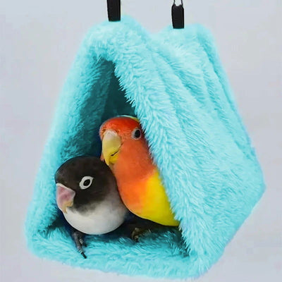 Winter Pet Bird Parrot Cages Warm Plush Hammock Hut Tent Bed Hanging Cave for Sleeping and Hatching Bird Accessories - Slobuy