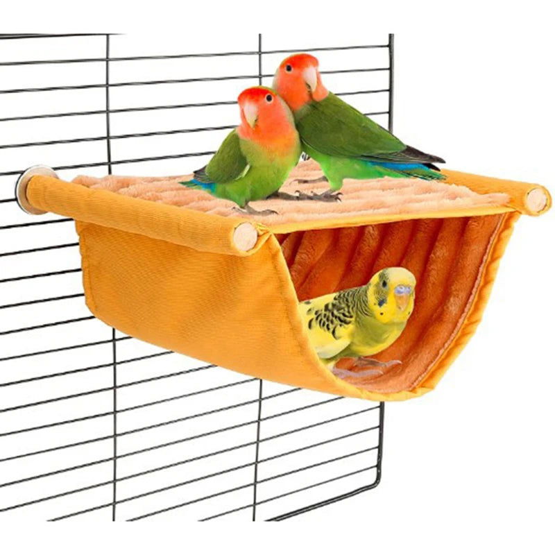 Winter Warm Bird Nest House Shed Hut Hanging Hammock Finch Cage Plush Fluffy Birds Hut Hideaway for Parrot Bird Cage Accessories - Slobuy