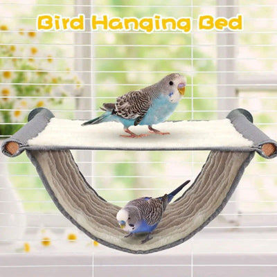 Winter Warm Bird Nest House Shed Hut Hanging Hammock Finch Cage Plush Fluffy Birds Hut Hideaway for Parrot Bird Cage Accessories - Slobuy