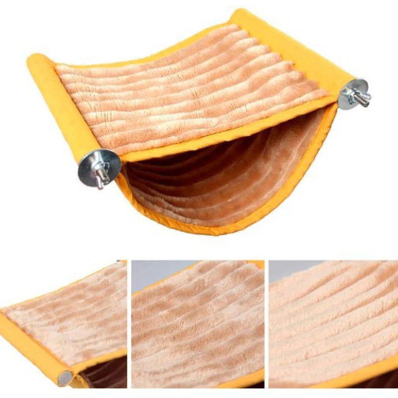 Winter Warm Bird Nest House Shed Hut Hanging Hammock Finch Cage Plush Fluffy Birds Hut Hideaway for Parrot Bird Cage Accessories - Slobuy