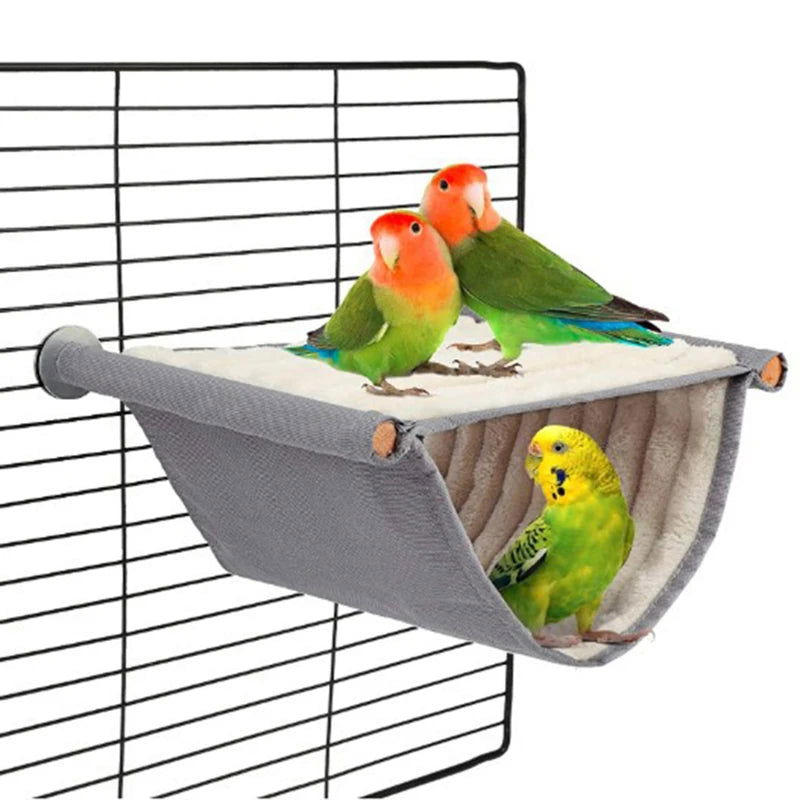 Winter Warm Bird Nest House Shed Hut Hanging Hammock Finch Cage Plush Fluffy Birds Hut Hideaway for Parrot Bird Cage Accessories - Slobuy