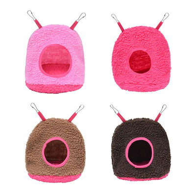 Winter Warm Bird Parrot Nest House Polar Fleece Parakeet Hammock Small Pet Hanging Swing Bed Cave Birds Cage Accessories Oiseaux - Slobuy