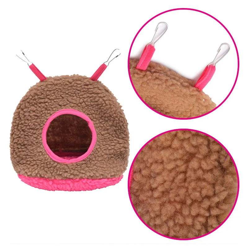Winter Warm Bird Parrot Nest House Polar Fleece Parakeet Hammock Small Pet Hanging Swing Bed Cave Birds Cage Accessories Oiseaux - Slobuy