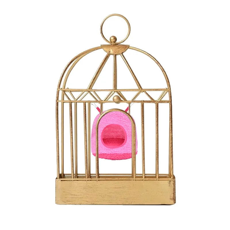 Winter Warm Bird Parrot Nest House Polar Fleece Parakeet Hammock Small Pet Hanging Swing Bed Cave Birds Cage Accessories Oiseaux - Slobuy