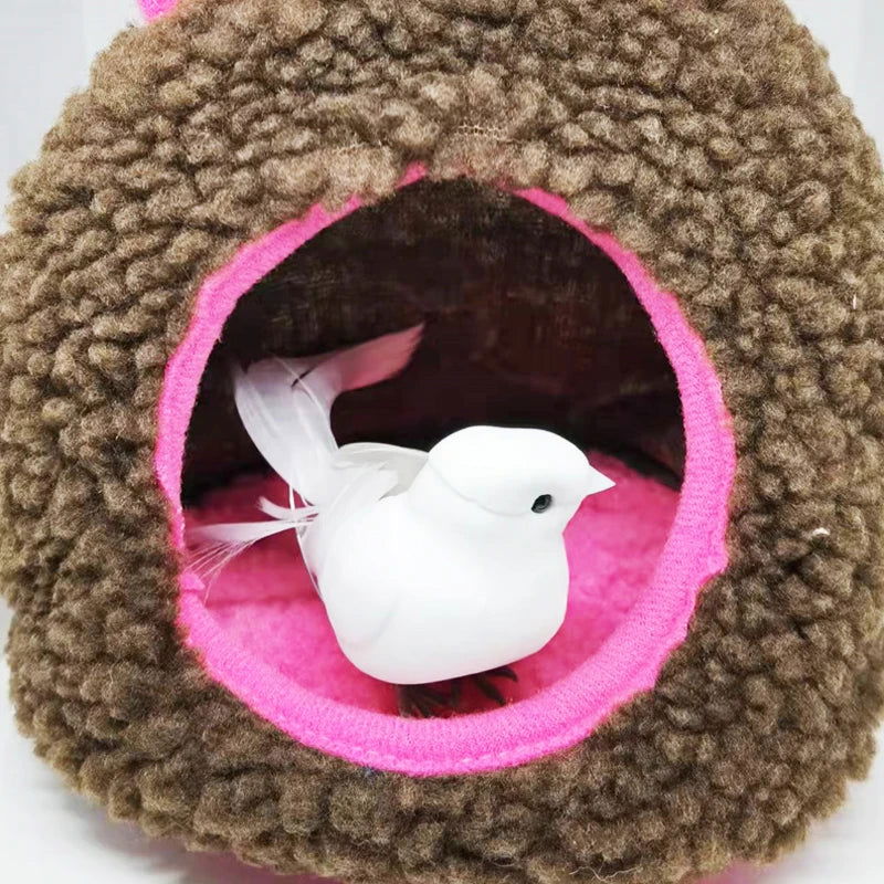 Winter Warm Bird Parrot Nest House Polar Fleece Parakeet Hammock Small Pet Hanging Swing Bed Cave Birds Cage Accessories Oiseaux - Slobuy