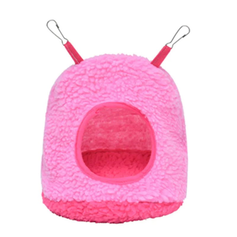 Winter Warm Bird Parrot Nest House Polar Fleece Parakeet Hammock Small Pet Hanging Swing Bed Cave Birds Cage Accessories Oiseaux - Slobuy