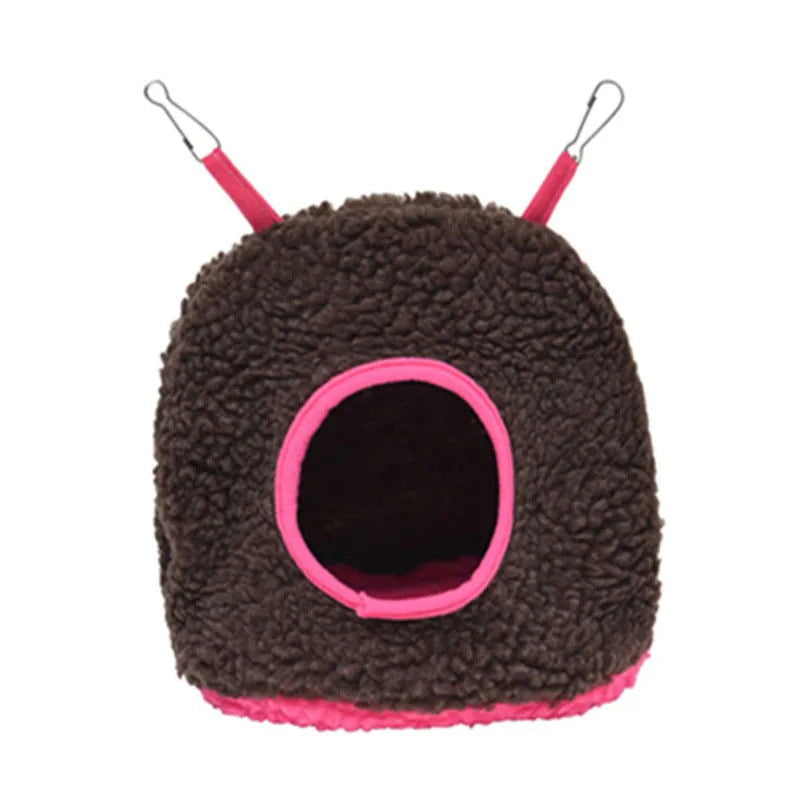 Winter Warm Bird Parrot Nest House Polar Fleece Parakeet Hammock Small Pet Hanging Swing Bed Cave Birds Cage Accessories Oiseaux - Slobuy
