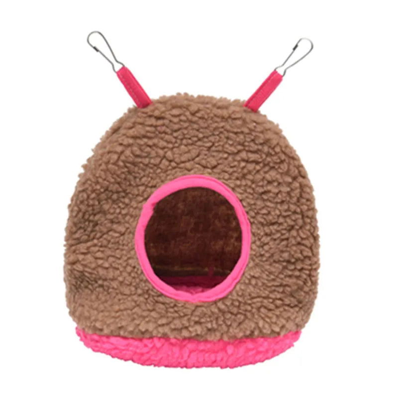 Winter Warm Bird Parrot Nest House Polar Fleece Parakeet Hammock Small Pet Hanging Swing Bed Cave Birds Cage Accessories Oiseaux - Slobuy