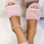 Winter Women Winter House Furry Slippers Non-Slip Casual Indoor Flats Floor Shoes Ladies Flip Flops Warm Shoes Solid Colors - Slobuy