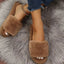 Winter Women Winter House Furry Slippers Non-Slip Casual Indoor Flats Floor Shoes Ladies Flip Flops Warm Shoes Solid Colors - Slobuy