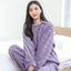 Winter women's two-piece homewear set thickened homewear coral velvet pajamas suit pregnant women loose leisure warm clothing su - Slobuy