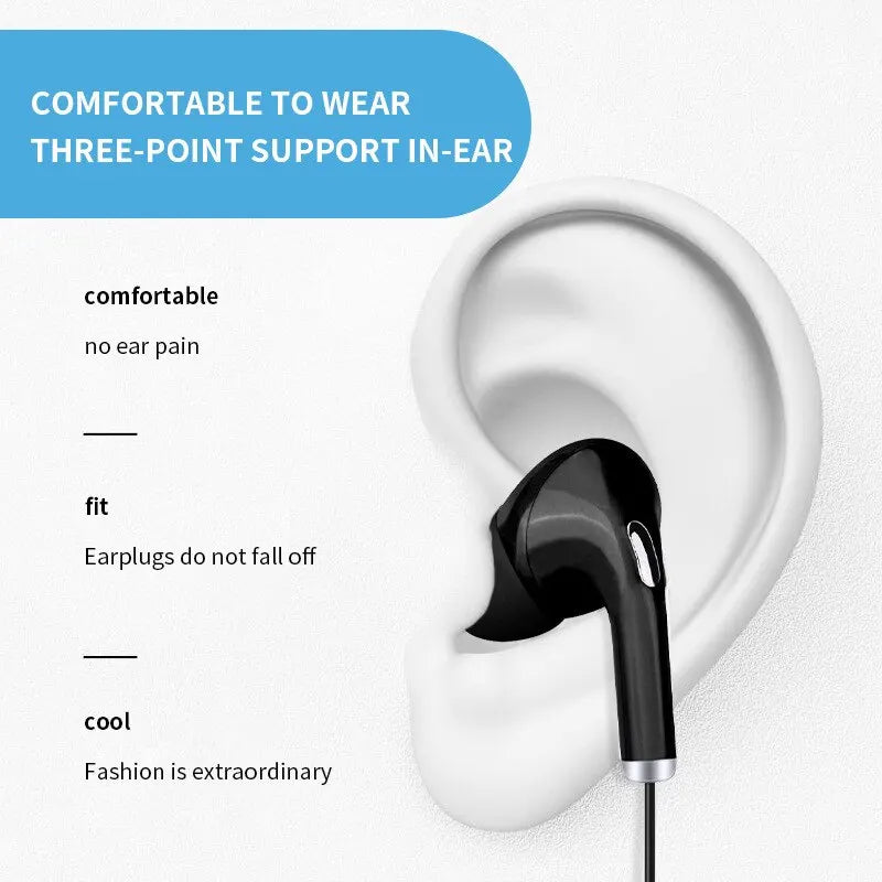 Wired Headset With Microphone Black Macaron Inear Gaming Mobile Phone Computer Live Recording 3.5 Interface Headset - Slobuy
