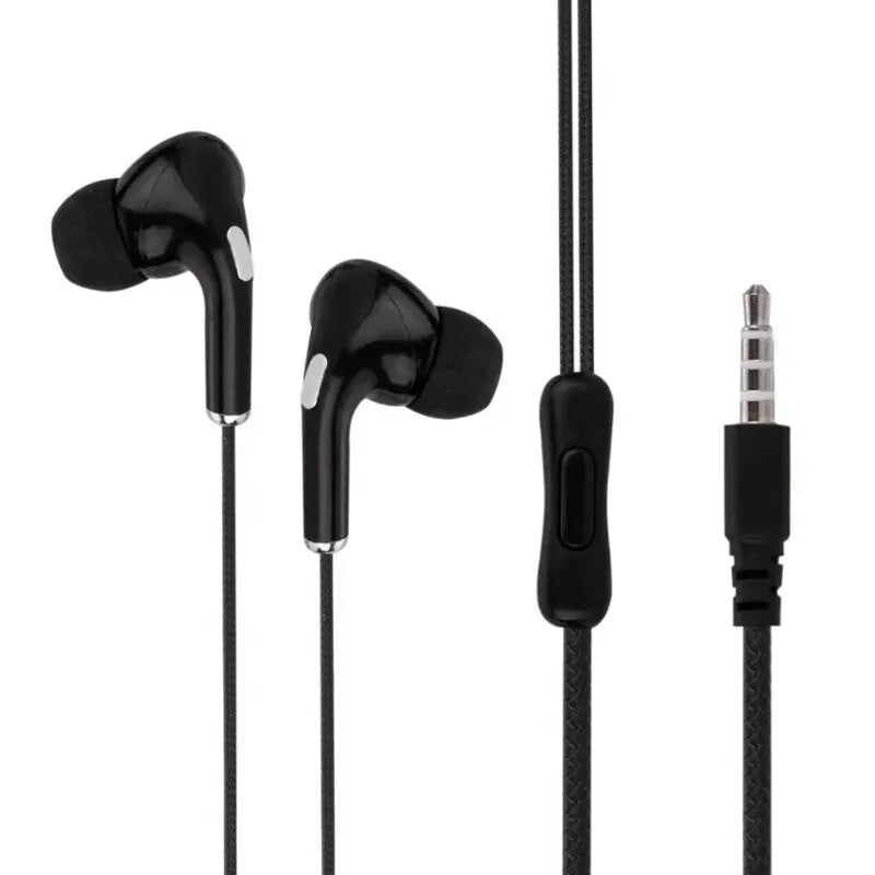 Wired Headset With Microphone Black Macaron Inear Gaming Mobile Phone Computer Live Recording 3.5 Interface Headset - Slobuy