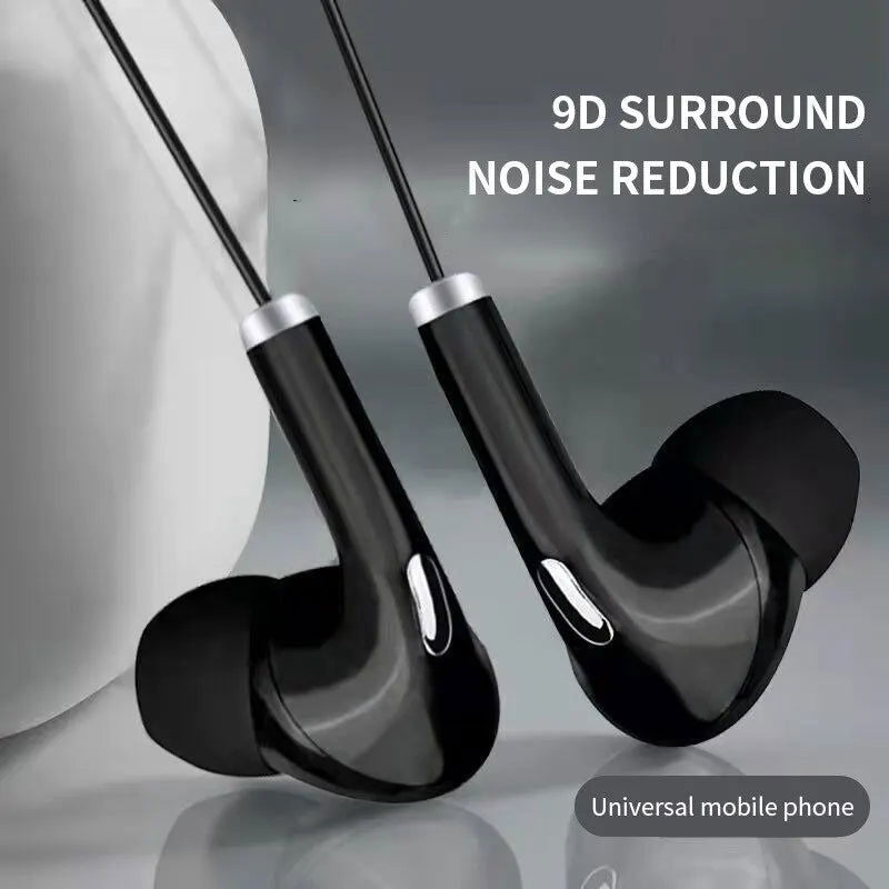 Wired Headset With Microphone Black Macaron Inear Gaming Mobile Phone Computer Live Recording 3.5 Interface Headset - Slobuy