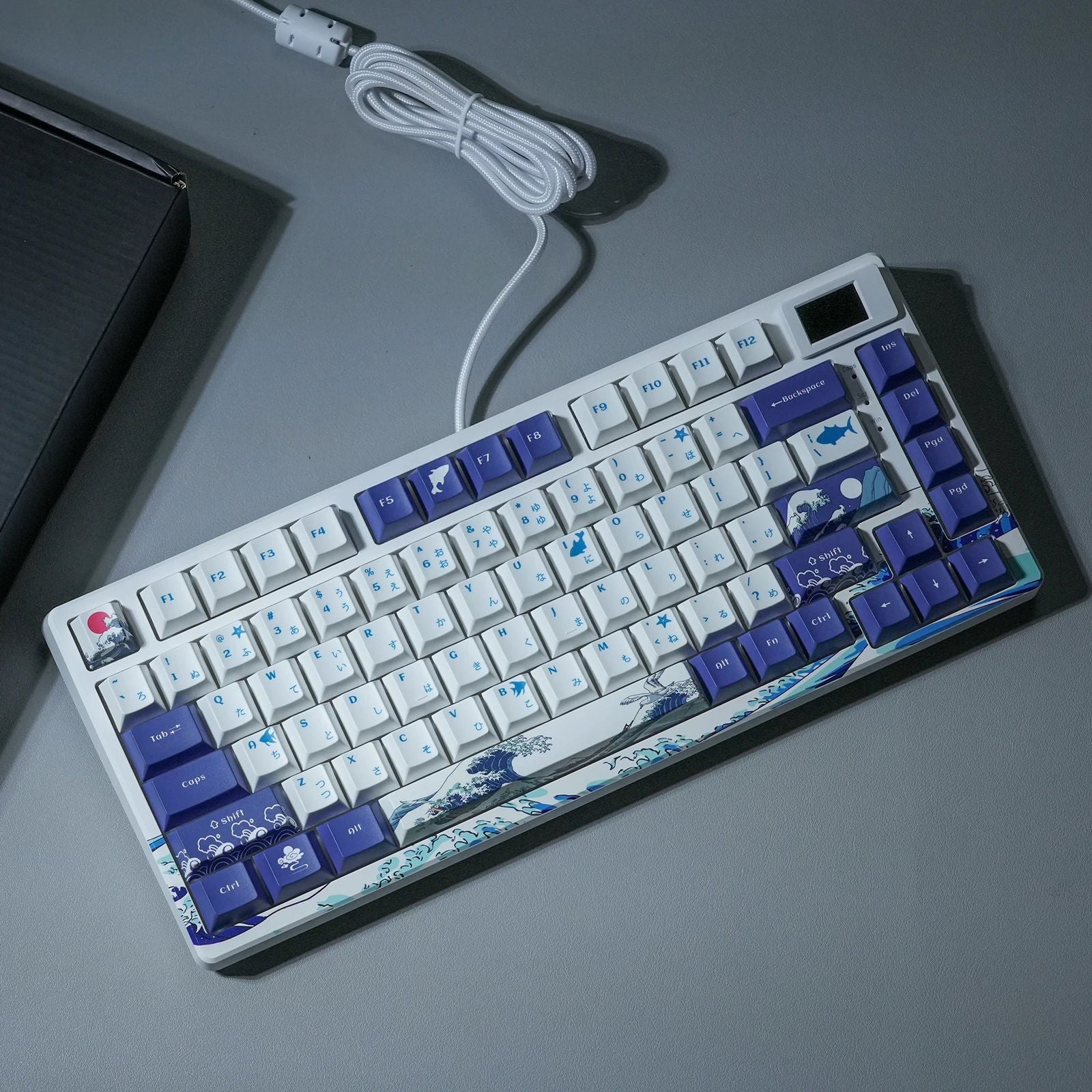 Wired Mechanical Gaming Keyboard with OLED Display Full Key Hot-Swappable Pudding RGB Backlit Keyboard for PC Computer Laptop - Slobuy