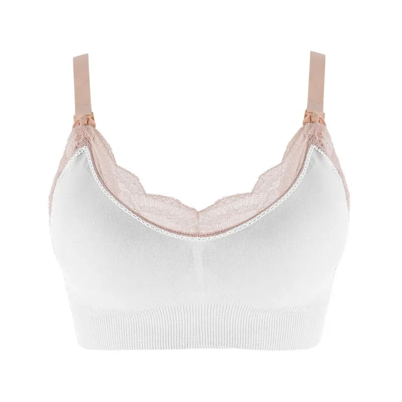 Wireless Front Open Nursing Bra Soft Lace Breathable Seamless Maternity Breastfeeding Bras Maternal Support For Pregnant Women - Slobuy
