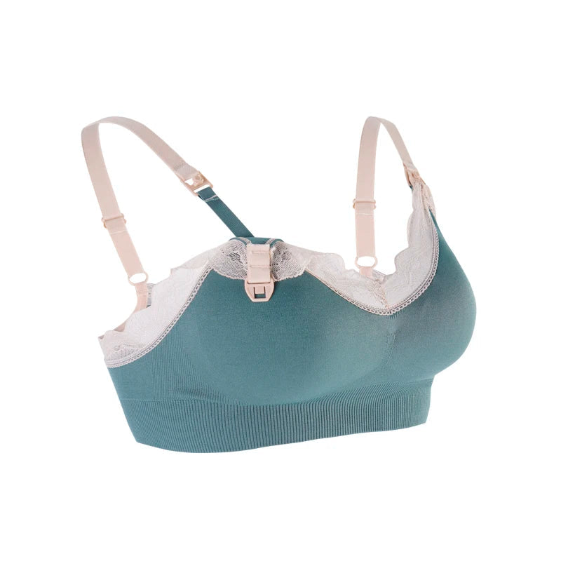 Wireless Front Open Nursing Bra Soft Lace Breathable Seamless Maternity Breastfeeding Bras Maternal Support For Pregnant Women - Slobuy