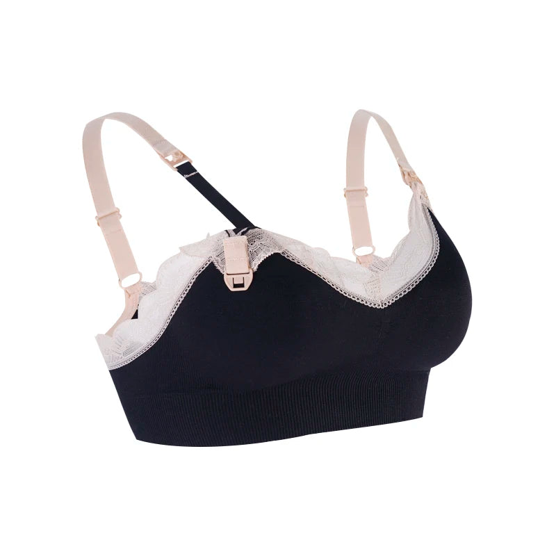 Wireless Front Open Nursing Bra Soft Lace Breathable Seamless Maternity Breastfeeding Bras Maternal Support For Pregnant Women - Slobuy