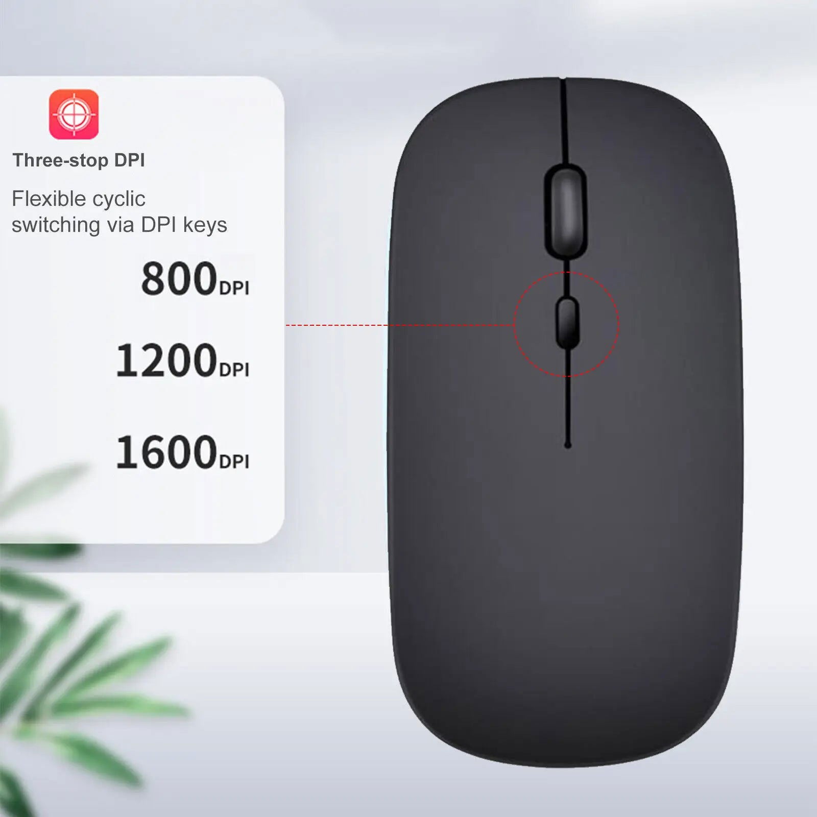 Wireless Mouse 2.4GHz Slim Portable Computer Mice with USB Receiver Gamer 1600DPI for Laptop Desktop PC Computer Accessories - Slobuy