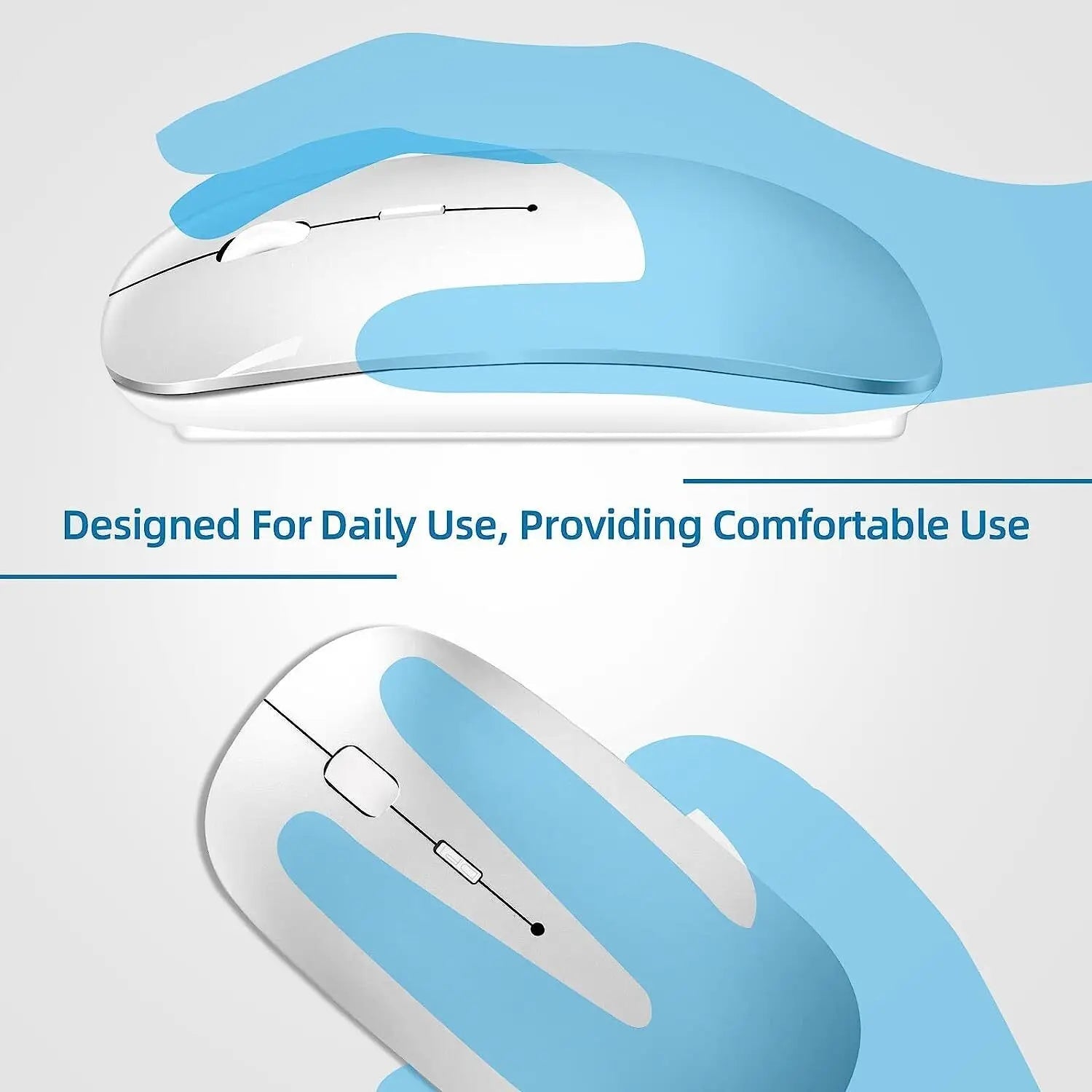 Wireless Mouse 2.4GHz Slim Portable Computer Mice with USB Receiver Gamer 1600DPI for Laptop Desktop PC Computer Accessories - Slobuy
