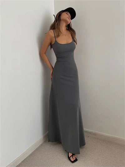 Woman Spring Summer Style Bodycon Dress Female Sexy Sleeveless Spaghetti Strap Split Sheath Dress Vestidos SS161 - Slobuy