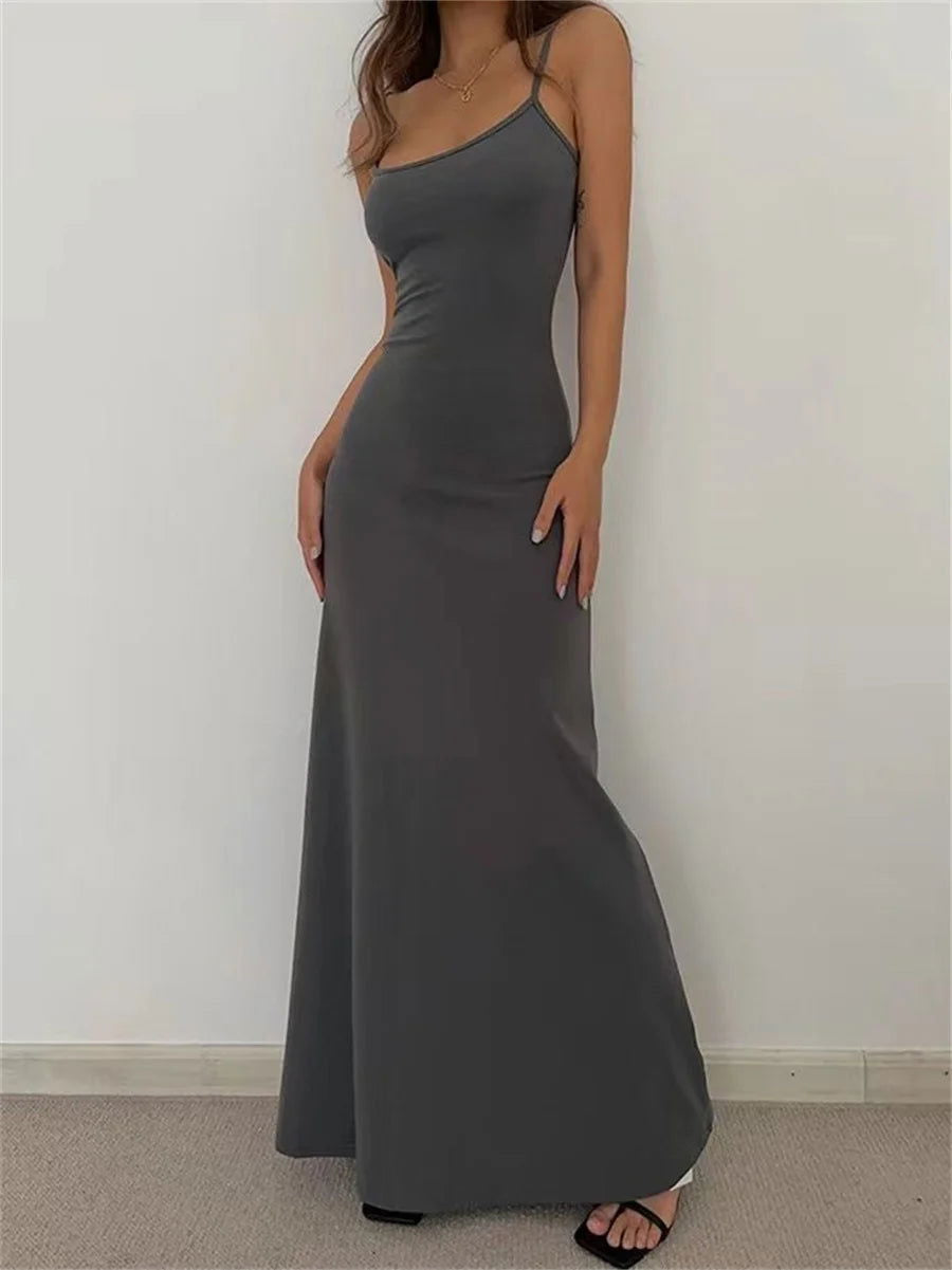 Woman Spring Summer Style Bodycon Dress Female Sexy Sleeveless Spaghetti Strap Split Sheath Dress Vestidos SS161 - Slobuy