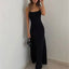 Woman Spring Summer Style Bodycon Dress Female Sexy Sleeveless Spaghetti Strap Split Sheath Dress Vestidos SS161 - Slobuy