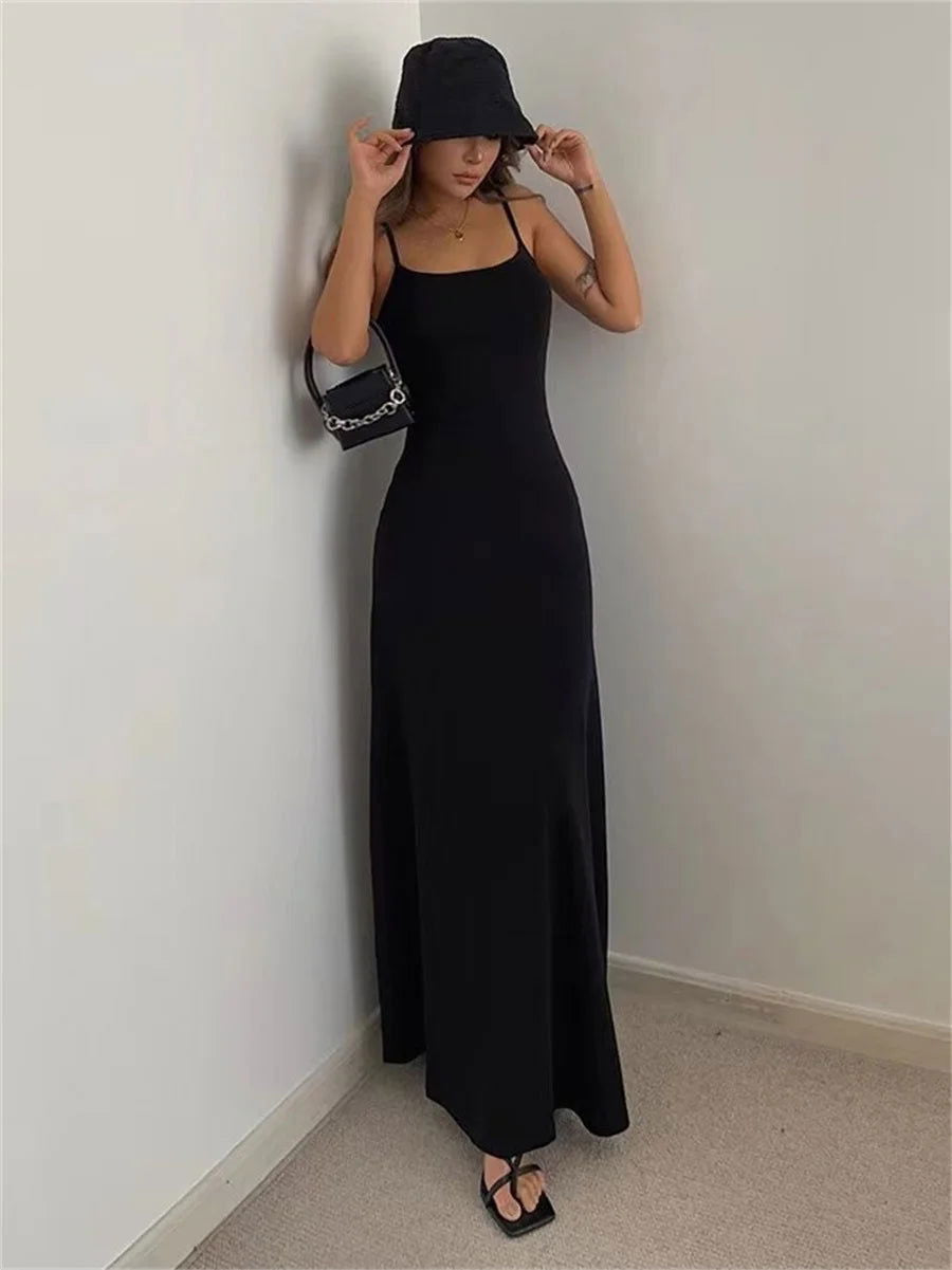 Woman Spring Summer Style Bodycon Dress Female Sexy Sleeveless Spaghetti Strap Split Sheath Dress Vestidos SS161 - Slobuy