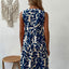 Women Boho Print Mini Dress Summer Elegant Sleeveless V Neck Ruffle A Line Tank Dress Casual Loose Oversize Beach Party Sundress - Slobuy