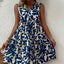 Women Boho Print Mini Dress Summer Elegant Sleeveless V Neck Ruffle A Line Tank Dress Casual Loose Oversize Beach Party Sundress - Slobuy