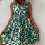 Women Boho Print Mini Dress Summer Elegant Sleeveless V Neck Ruffle A Line Tank Dress Casual Loose Oversize Beach Party Sundress - Slobuy