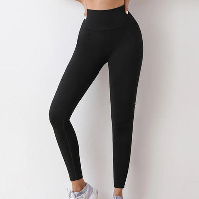 Women Butt Lifting Yoga Leggings Elastic Workout High Waist Tummy Control Ruched Booty Pants Seamless Gym Compression Tights - Slobuy