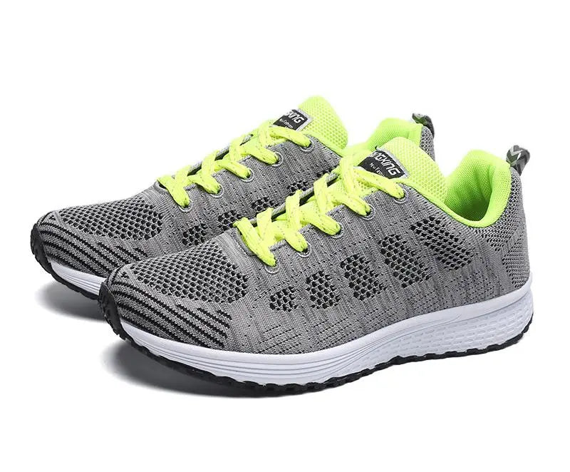 Women Casual Shoes Fashion Breathable Walking Mesh Flat Shoes Sneakers Women 2021 Gym Vulcanized Shoes White Female Footwear - Slobuy