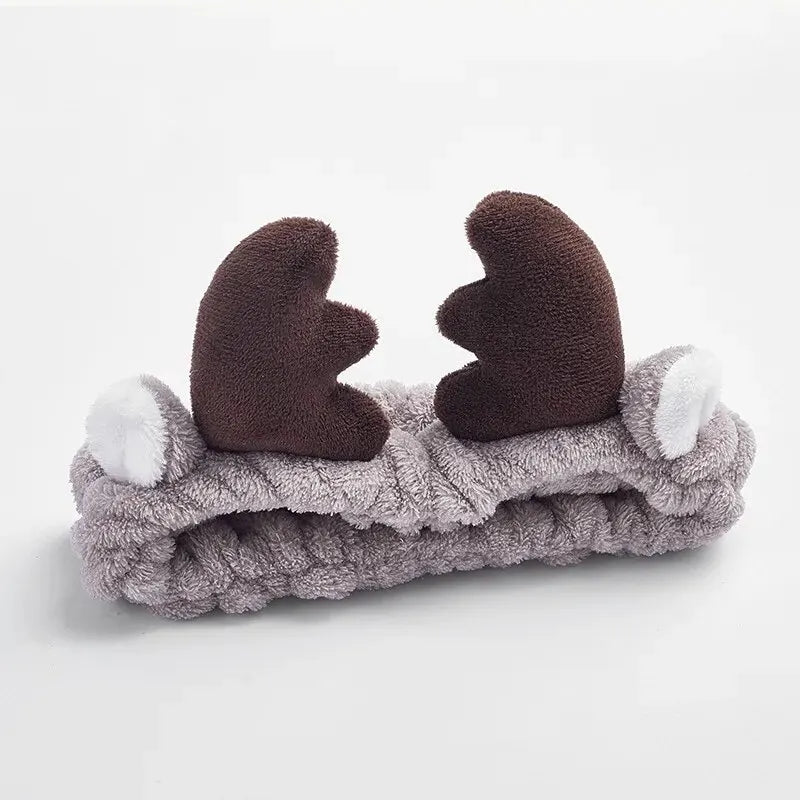 Women Coral Fleece Elastic Hair BandsSoft Wash Face Hairbands Bow Headband Hair Accessories Girls Sweet Cute Headwear - Slobuy