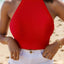 Women Dopamine Basics Solid Casual Sexy Ribbed Knit Sleeveless Corset Halter Crossfit Crop Tops Y2k Clothes Femme Stretch Tank - Slobuy