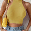 Women Dopamine Basics Solid Casual Sexy Ribbed Knit Sleeveless Corset Halter Crossfit Crop Tops Y2k Clothes Femme Stretch Tank - Slobuy