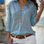 Women Elegant Solid Chiffon Blouse Spring Summer Casual Long Sleeve V Neck Loose Shirt Office Lady Tunics Oversized Tops 2023 - Slobuy