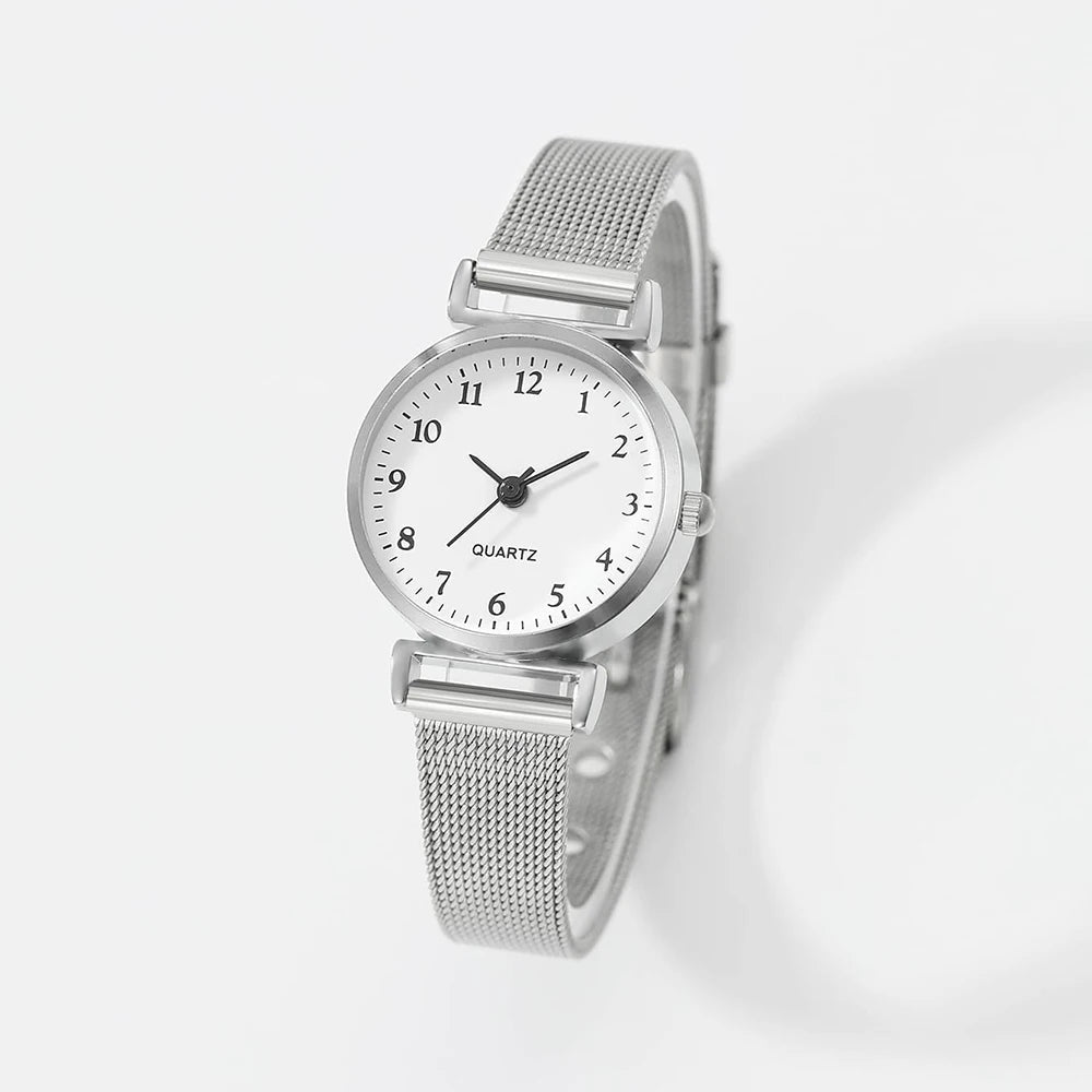 Women Fashion Watch Casual Bracelet Watches Set Ladies Simple Dial Quartz Wristwatches Dress Clock Montre Femme - Slobuy