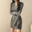 Women Knit Slim Sexy Bodycon Dress V-Neck Long Sleeve Dress Solid Casual Midi Sweater Dress For Women 2023 Autumn Winter - Slobuy
