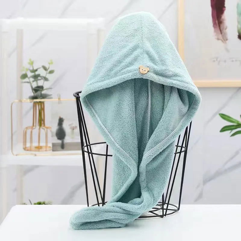Women Long Hair Quick-Dry Hair Towel Soft Microfiber Towels Shower Cap Towel Bath Hats for Women Dry Hair Cap Lady Turban Head - Slobuy