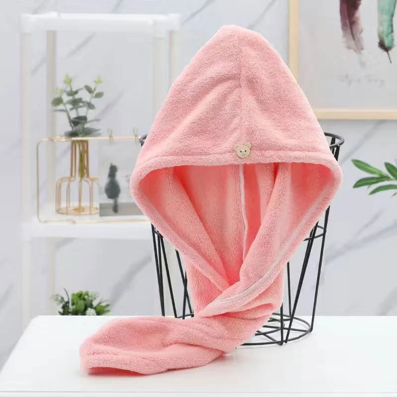 Women Long Hair Quick-Dry Hair Towel Soft Microfiber Towels Shower Cap Towel Bath Hats for Women Dry Hair Cap Lady Turban Head - Slobuy