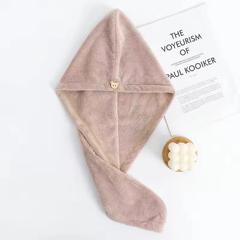 Women Long Hair Quick-Dry Hair Towel Soft Microfiber Towels Shower Cap Towel Bath Hats for Women Dry Hair Cap Lady Turban Head - Slobuy